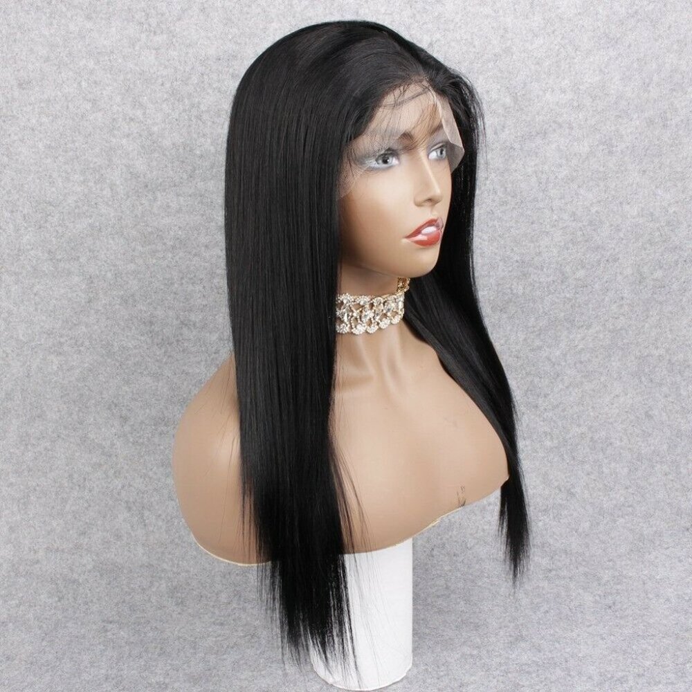 100% Human Hair TRANSPARENT Lace Front Jet Black - Picture 1 of 6